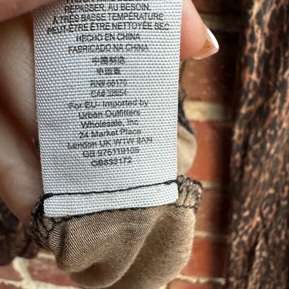 Free People Women's Wild Thing Leopard Print Top Copper Brown Medium - Picture 5 of 8